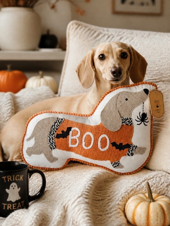 Sweet Street Other - Viral Halloween Dachshund "BOO" Throw Pillow – NWT 🎃🖤🐾